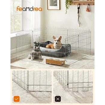 FEANDREA Welpenauslauf Faltbar Silber – Bild 7