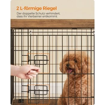 FEANDREA XXL Welpenauslauf Stahl-Gitter 92,5 Cm, 57,5 Cm, 64 Cm – Bild 2