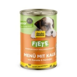 Fiete Junior Menü Mit Kalb, Karotte Und Kartoffel Deutsches Premium-Nassfutter 6x400g Dose