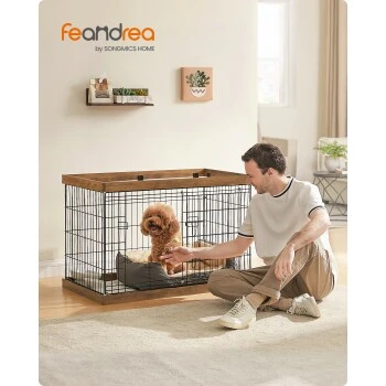 FEANDREA XXL Welpenauslauf Stahl-Gitter 92,5 Cm, 57,5 Cm, 64 Cm – Bild 9