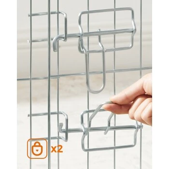 FEANDREA Welpenauslauf Faltbar Silber – Bild 2