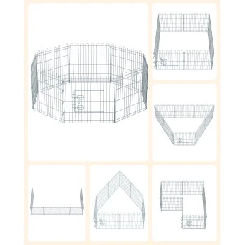 FEANDREA Welpenauslauf Faltbar Silber – Bild 4