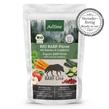 Aniforte BIO BARF PĂĽree Karotte & Cranberry 5 X 150g