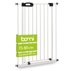 Bomi Türschutzgitter Extrahoch 107 Cm - Merle 73-81 Cm In Weiß Für Hunde & Katzen
